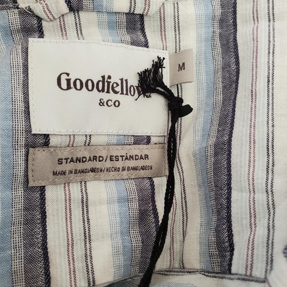NWT Goodfellow slim men size M short sleeve buttonup Northrop shirt horizon blue - Picture 2 of 5